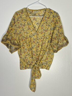 Max Studio Tie Front Top Blouse Size Large